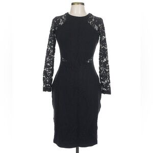 French Connection Black Sheath Dress with Raglan Sleeves
